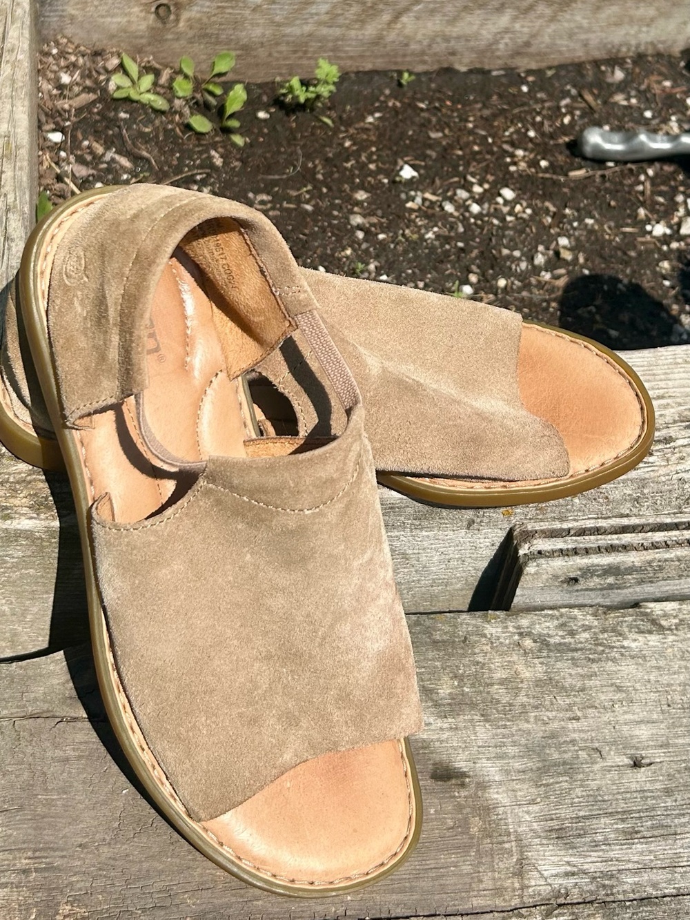 Born Women's Suede Open-Toe Sandals in Taupe